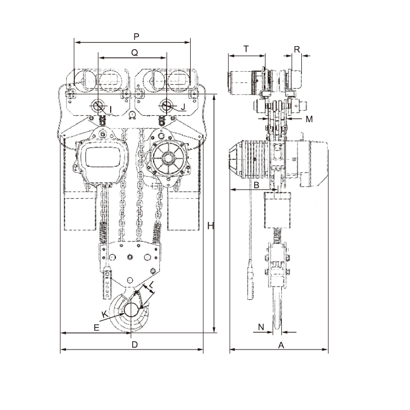 Palăng xích điện cổ điển GBD