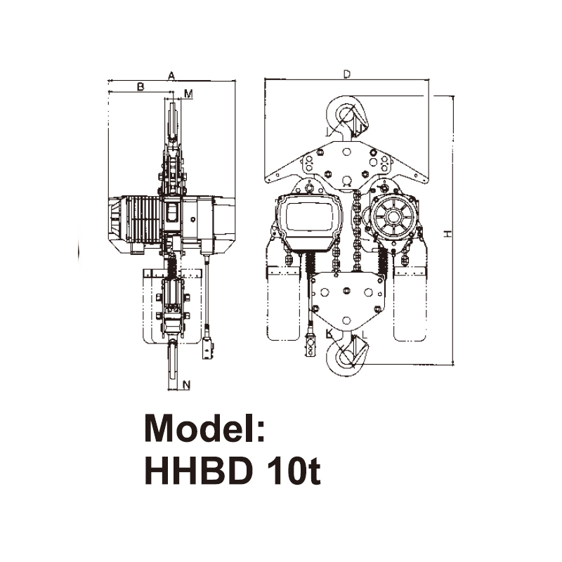 Palăng xích điện cổ điển GBD